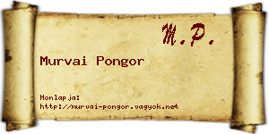 Murvai Pongor névjegykártya